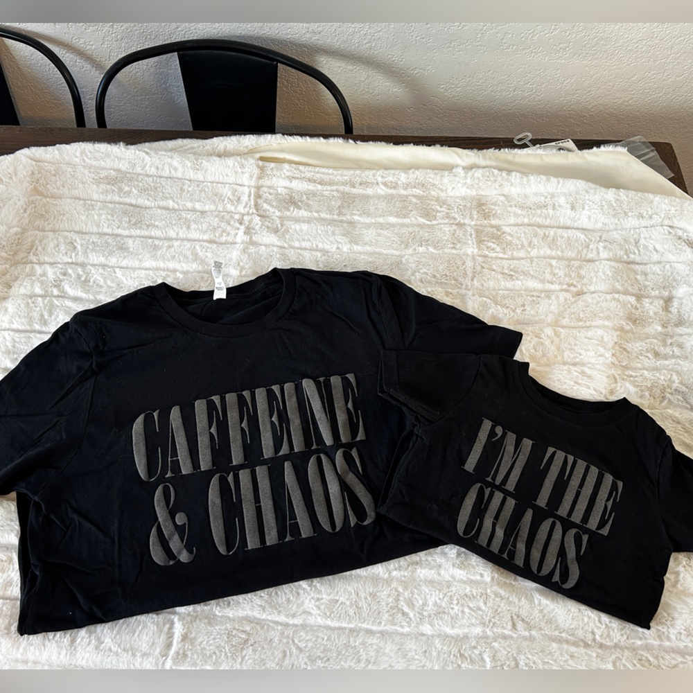 Black graphic matching mom/toddler tees